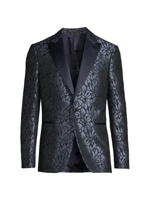 Cerimonia Floral Silk-Wool Brocade One-Button Dinner Jacket