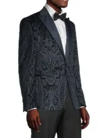 Cerimonia Paisley Velvet One-Button Dinner Jacket