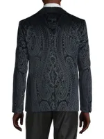 Cerimonia Paisley Velvet One-Button Dinner Jacket