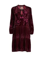 Ivey Floral Velvet Tiered Dress