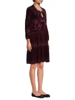 Ivey Floral Velvet Tiered Dress