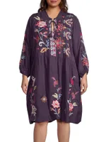 Garnet Field Floral Swing Midi-Dress