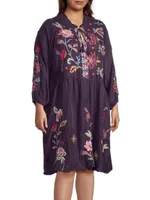 Garnet Field Floral Swing Midi-Dress