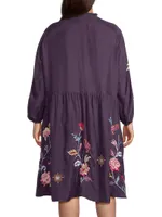 Garnet Field Floral Swing Midi-Dress
