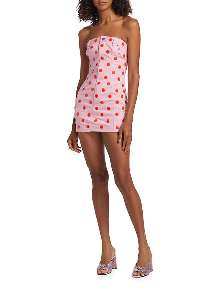 Polka Dot Strapless Minidress