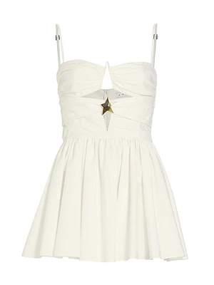 Star Cut-Out Poplin Minidress