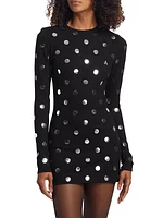 Polka Dot Long-Sleeve Minidress