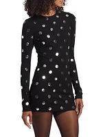 Polka Dot Long-Sleeve Minidress