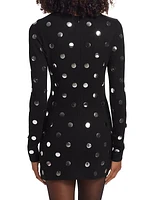 Polka Dot Long-Sleeve Minidress