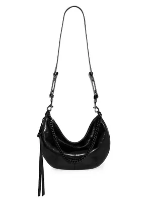 Zip-Around Leather Crossbody Bag