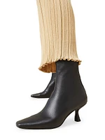 Thandy Curved Heel Leather Booties