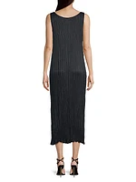 Pleated Cupro Midi-Dress