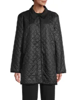 Diamond Quilted Long Coat