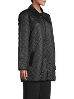 Diamond Quilted Long Coat