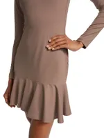 Ruffled Hem Flared Minidress