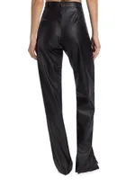 Julia Vegan Leather Split-Hem Pants