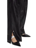 Julia Vegan Leather Split-Hem Pants