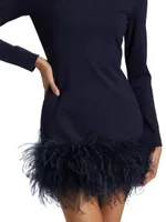 Bahira Feather-Trimmed Minidress