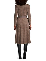 Plaid Cotton-Blend Tie-Waist Midi-Dress