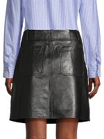 Dry Leather A-Line Miniskirt