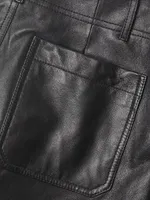 Dry Leather A-Line Miniskirt