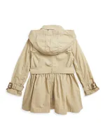 Little Girl's & Hooded Trench Coat