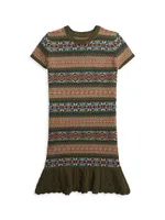 Girl's Fair Isle Sweater Dress