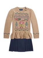 Little Girl's & Pleated Ponte Skirt