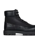 Show Ankle Work Boots Shiny Leather