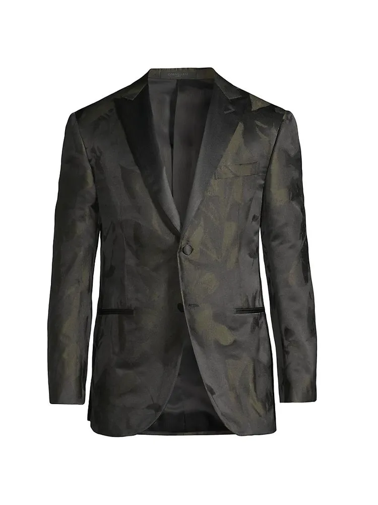 Floral Silk Two-Button Dinner Jacket