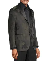 Floral Silk Two-Button Dinner Jacket