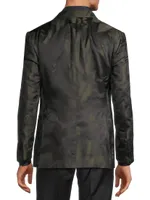 Floral Silk Two-Button Dinner Jacket