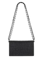 Small 4G  Crossbody Bag In Satin With 4G Studs, Strass And Chain