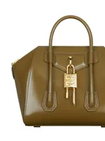 Mini Antigona Lock Top Handle Bag in Leather
