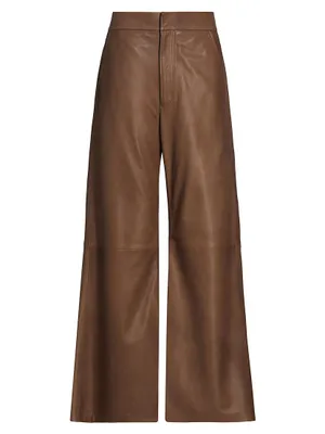 Beverly Leather Bootcut Trousers