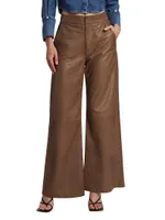 Beverly Leather Bootcut Trousers