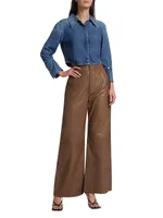 Beverly Leather Bootcut Trousers