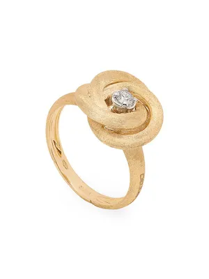 Jaipur Link 18K Yellow Gold & 0.08 TCW Diamond Ring