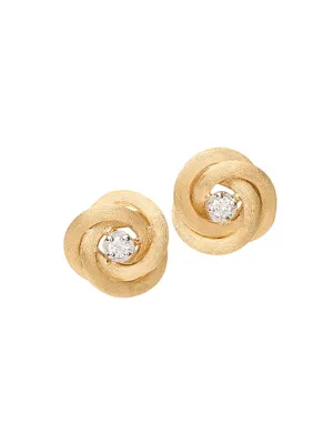 Jaipur Link 18K Yellow Gold & 0.16 TCW Diamond Stud Earrings