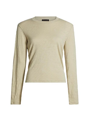 Cotton Long-Sleeve Crewneck T-Shirt