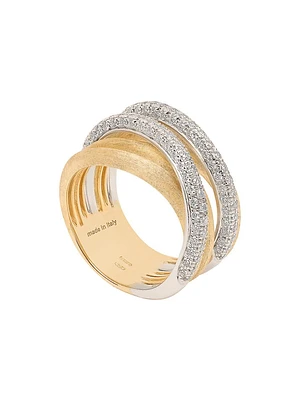 Jaipur Link Alta Two-Tone 18K Gold & 1.02 TCW Diamond Five-Band Ring