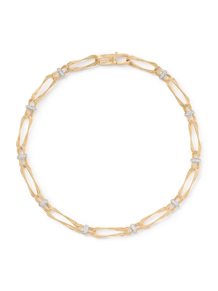 Marrakech Onde Two-Tone 18K Gold & 2.34 TCW Diamond Double-Link Chain Necklace