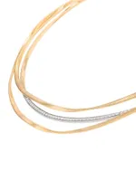 Marrakech Two-Tone 18K Gold & 0.3 TCW Diamond Triple-Layered Necklace