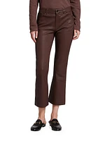 Leather Cropped Flared Pants