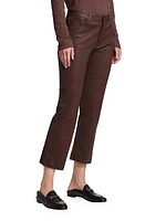 Leather Cropped Flared Pants