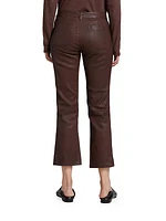 Leather Cropped Flared Pants