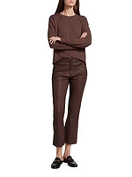 Leather Cropped Flared Pants