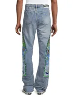 Cowboy Embroidered Five-Pocket Jeans