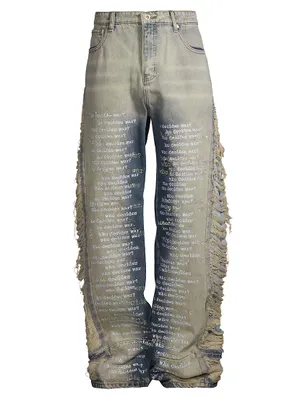 Ultra Flare Distressed Five-Pocket Jeans