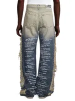 Ultra Flare Distressed Five-Pocket Jeans